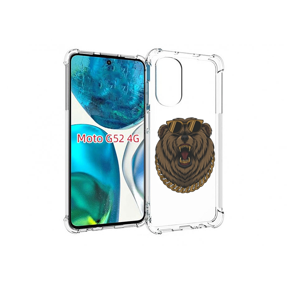 

Чехол MyPads Медведь-в-очках-2 для Motorola Moto G82 / Moto G52, Прозрачный, Tocco