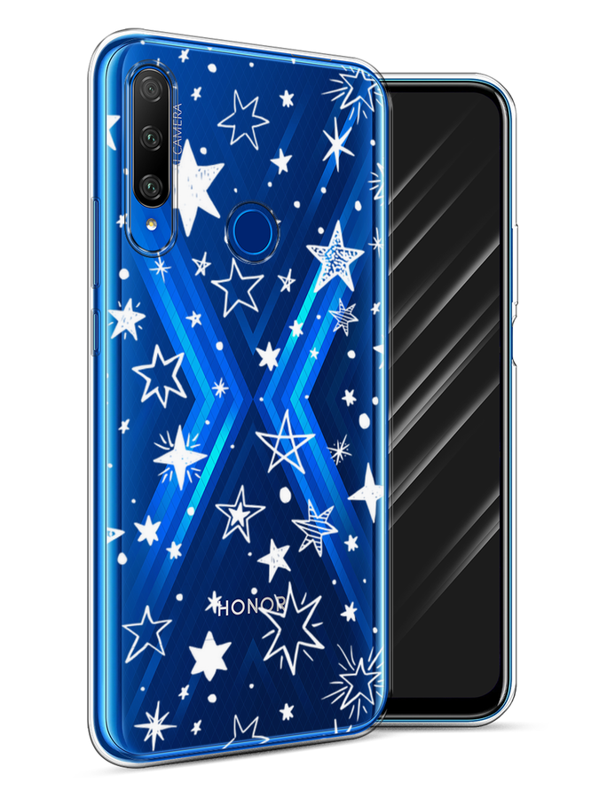 

Чехол Awog на Honor 9X Premium "Звездочки графика белая", Разноцветный, 610650-7