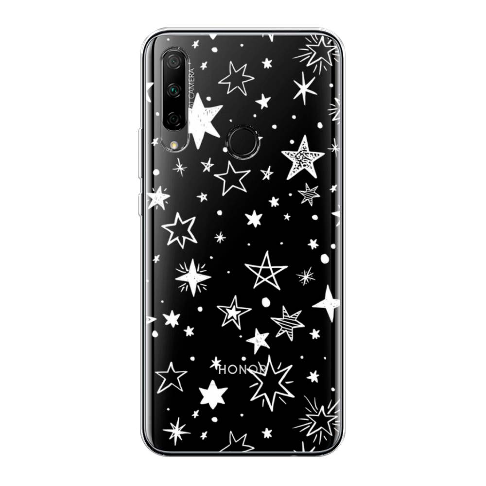 фото Чехол awog "звездочки графика белая" для honor 9x premium