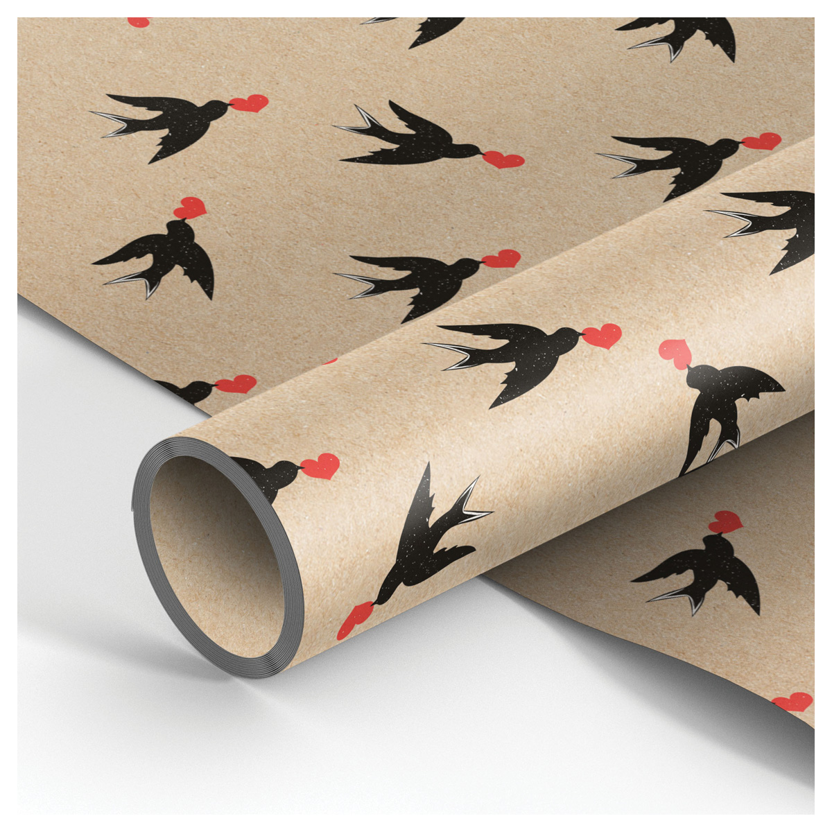 

Упаковочная бумага крафт 70*100см, MESHU "Swallows", 70г/м2, Бежевый