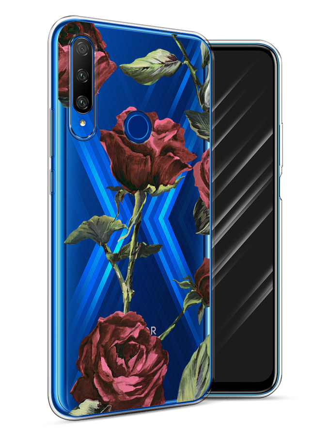 

Чехол Awog на Honor 9X Premium "Бордовые розы фон", Разноцветный, 610650-8