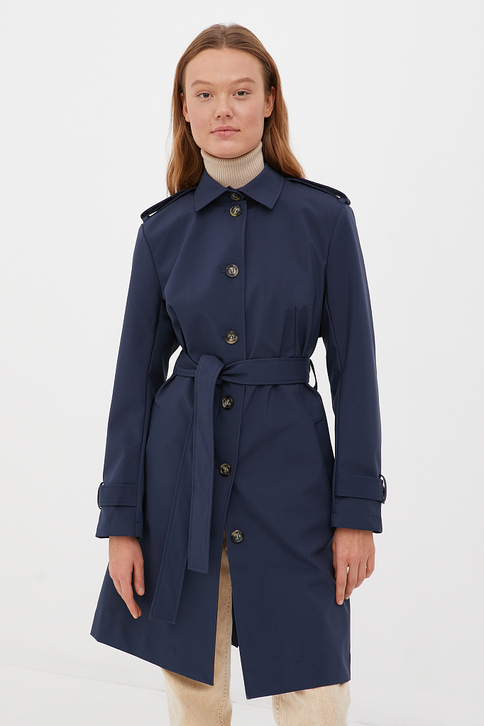 

Плащ женский Finn Flare FBC11040 синий S, FBC11040