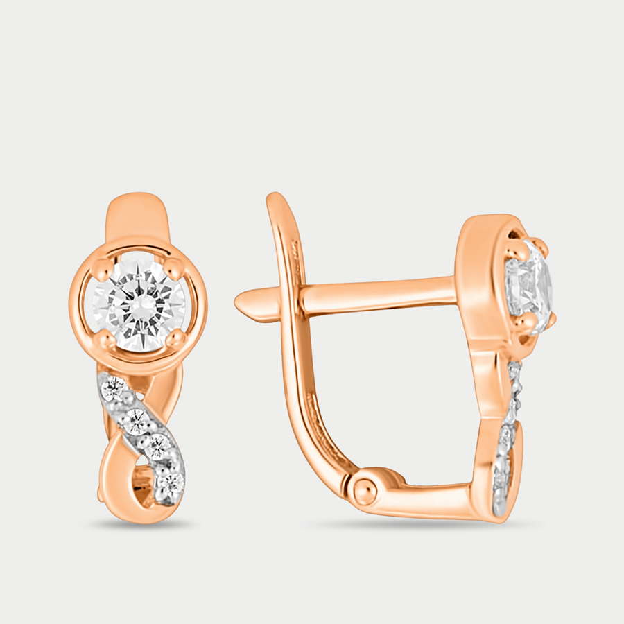 

Серьги из красного золота Сорокин 40193400, фианит, 40193400