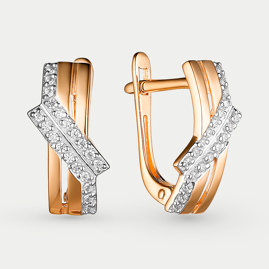 

Серьги из красного золота Сорокин 40246800, фианит, 40246800