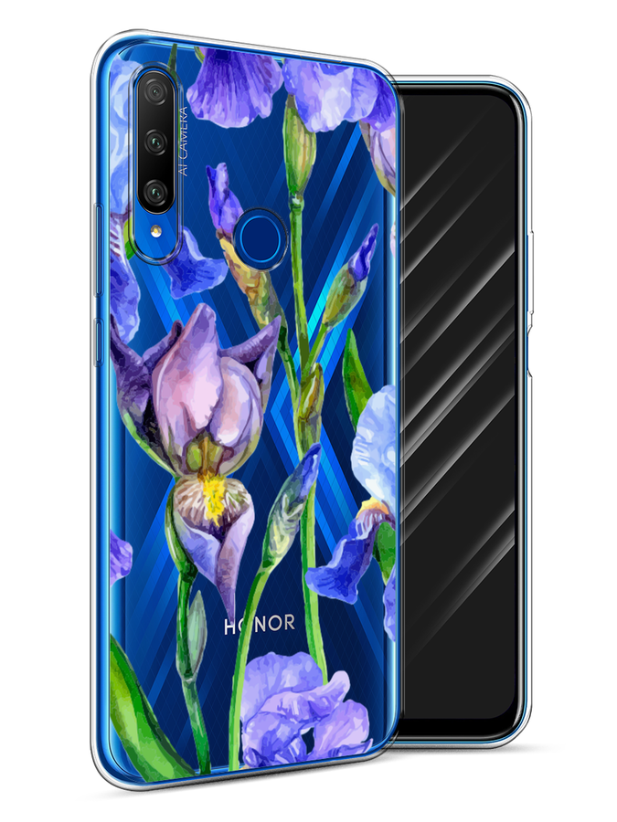 

Чехол Awog на Honor 9X Premium "Синие ирисы", Разноцветный, 610650-8