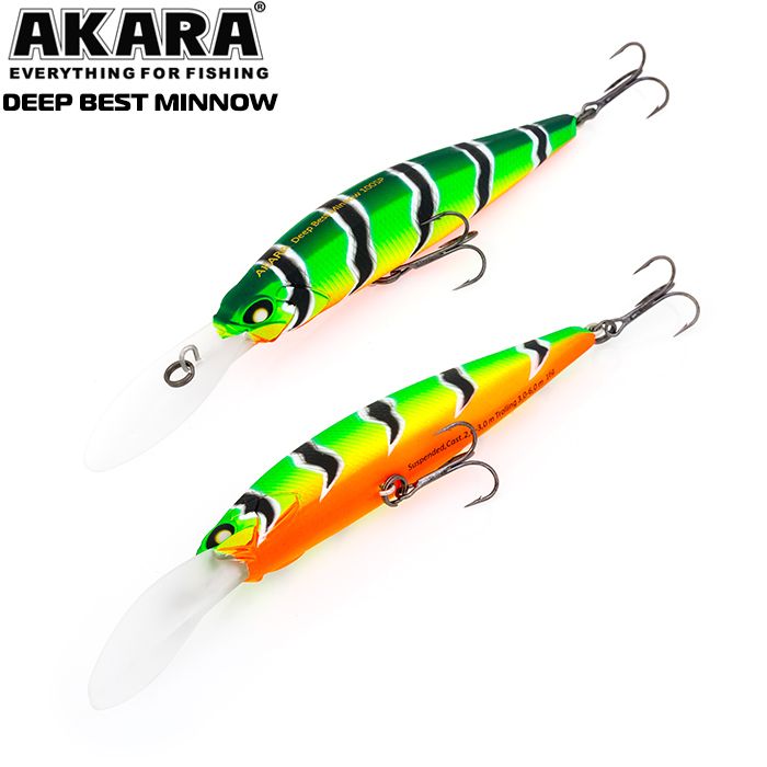 

Воблер Akara Deep Best Minnow 100SP 16гр 4/7 oz 3,9 in A107, Разноцветный, Deep Best Minnow