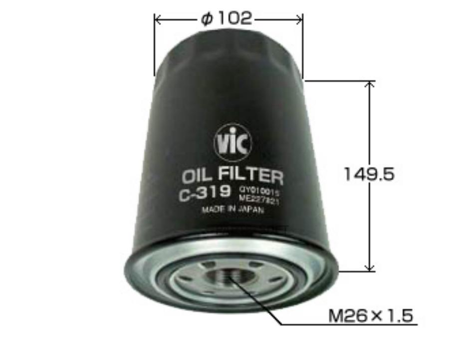 

VIC Фильтр масляный VIC C319 CANTER 4D3#,4M4# 1шт