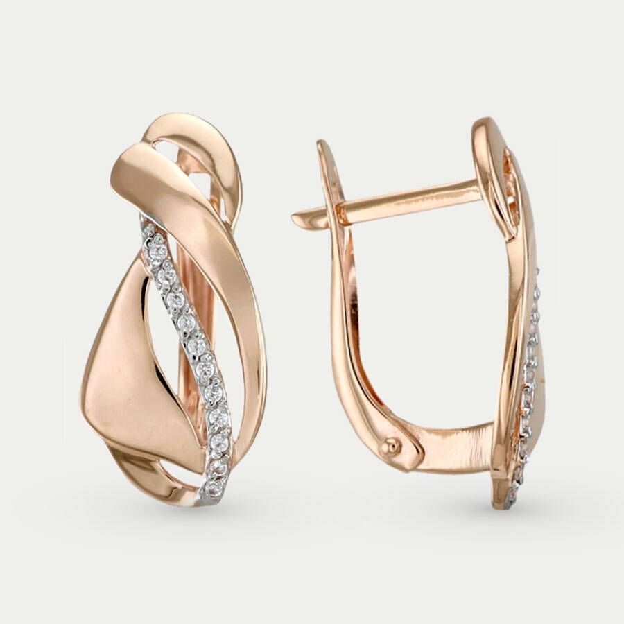 

Серьги из красного золота ДИАНА С-2486, фианит, С-2486