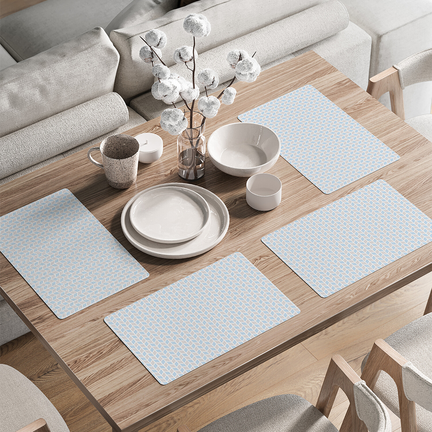 

Комплект салфеток JoyArty Пересечение зигзагов для сервировки стола 46x30 см, 4шт, Голубой, Пересечение зигзагов