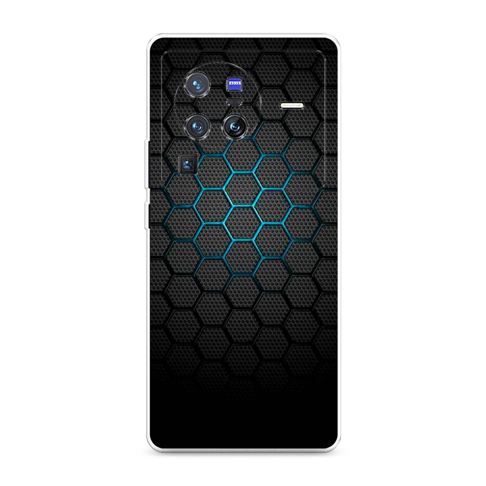 фото Силиконовый чехол "бирюзовые соты" на vivo x80 pro awog