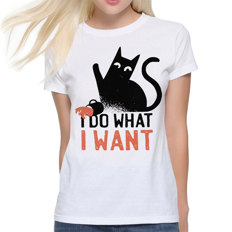 

Футболка женская Dream Shirts Кот Хулиган I Do What I Want белая XS, Кот Хулиган I Do What I Want