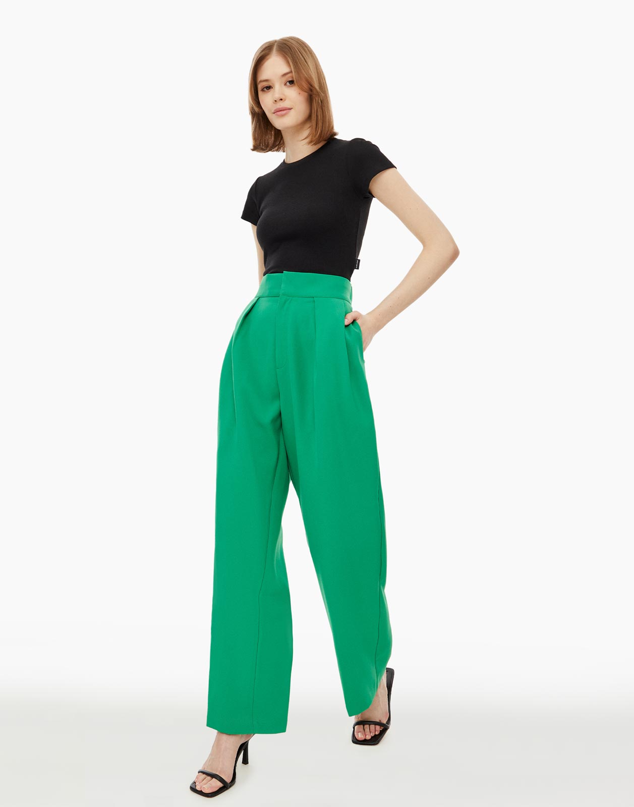 Брюки женские Gloria Jeans GPT008974 зеленые L/170