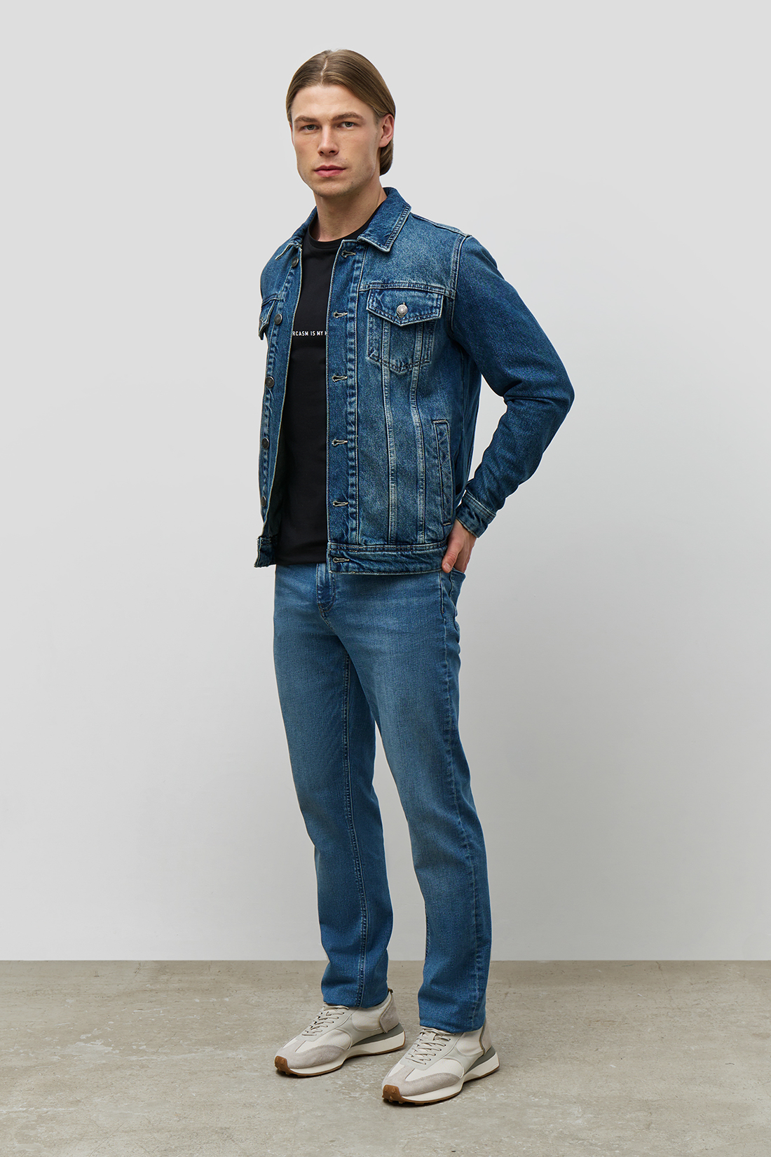 Джинсовая куртка мужская Baon B6023029 синяя 2XL