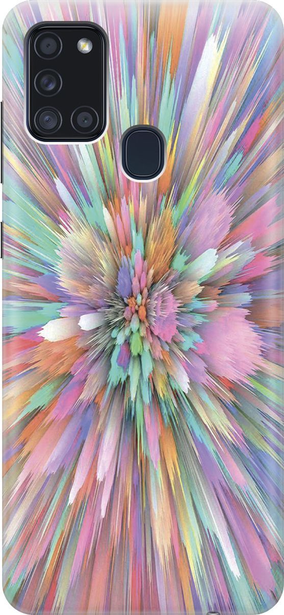 

Силиконовый чехол на Samsung Galaxy A21s "Красочный взрыв", Голубой;розовый, 7071