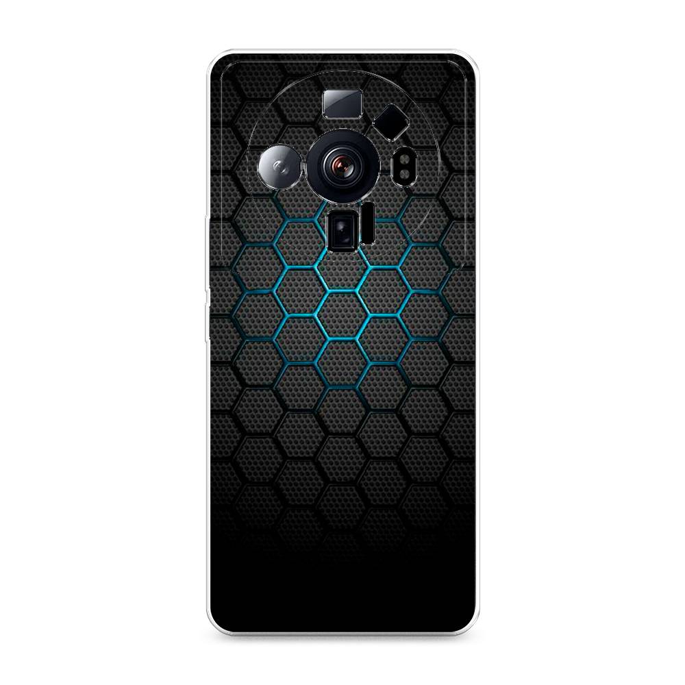 фото Силиконовый чехол "бирюзовые соты" на xiaomi 12s ultra awog