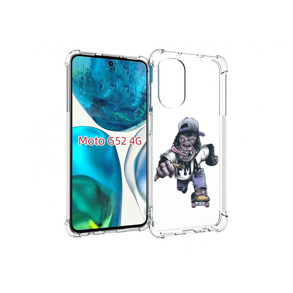 

Чехол MyPads Обезьяна на скейте для Motorola Moto G82 / Moto G52, Прозрачный, Tocco