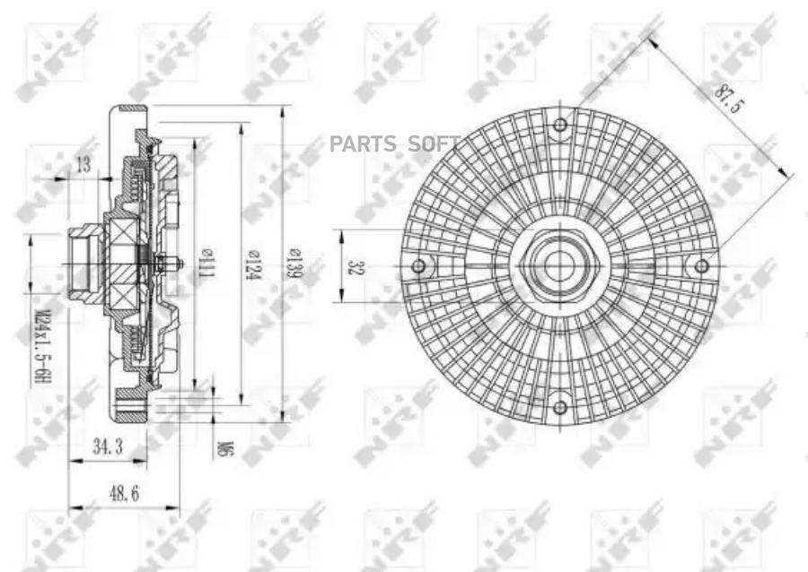 

NRF 49642_муфта вентилятора\ Audi 100/A6 2.3/2.4D/2.5TDi 91>