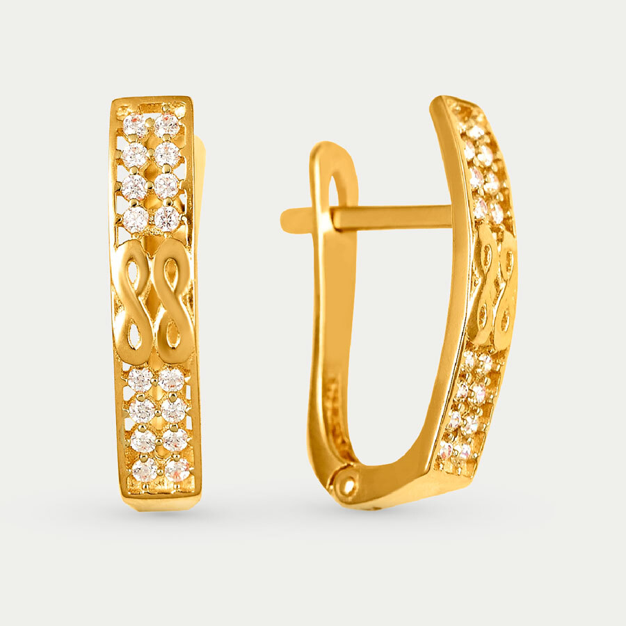 

Серьги из желтого золота Аврора ЮД 93490, фианит, 93490