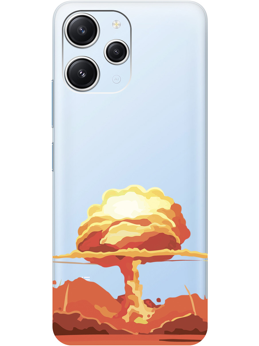 

Чехол на Redmi 12 силиконовый с принтом "Boom", Прозрачный;красный, 20000156