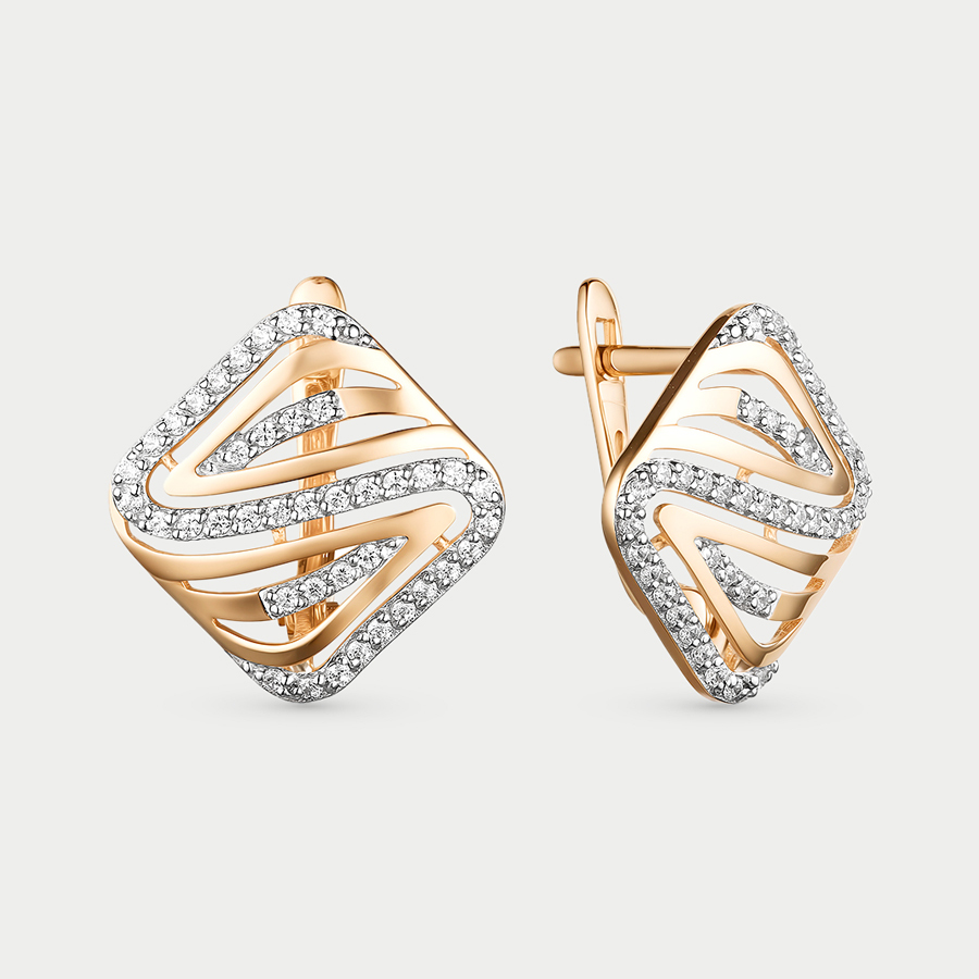 

Серьги из красного золота Сорокин 40272500, фианит, 40272500