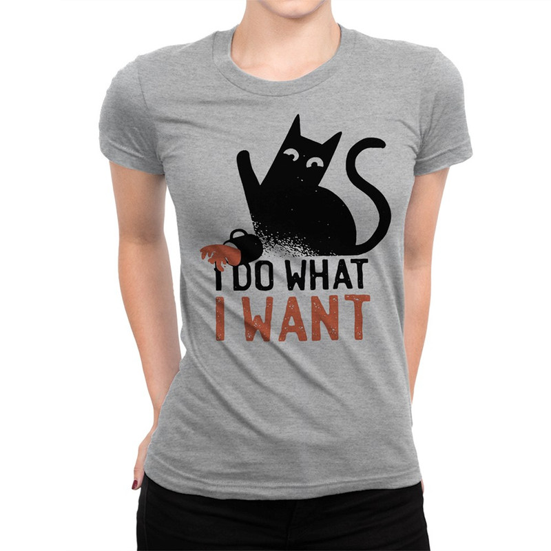 

Футболка женская Dream Shirts Кот Хулиган I Do What I Want серая 3XL, Кот Хулиган I Do What I Want