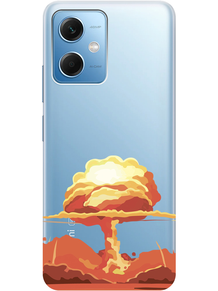 

Чехол на Redmi Note 12 силиконовый с принтом "Boom", Прозрачный;красный, 20000116