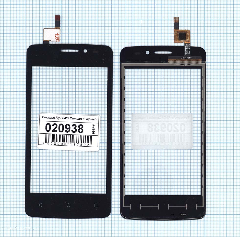 

Сенсорное стекло (тачскрин) для Fly FS403 Cumulus 1 черное, Черный, для Fly FS403 Cumulus 1