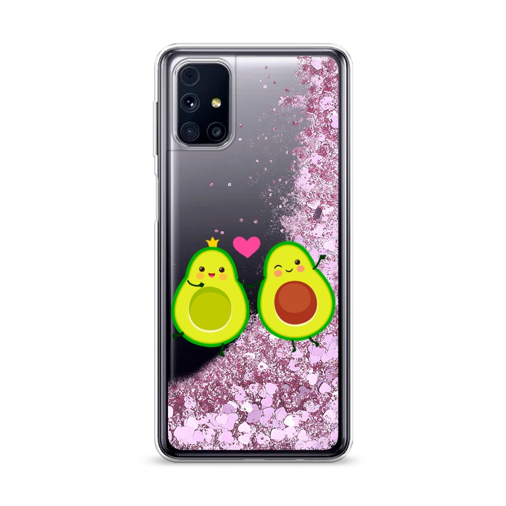фото Жидкий чехол с блестками "розовая сакура" на samsung galaxy m31 awog