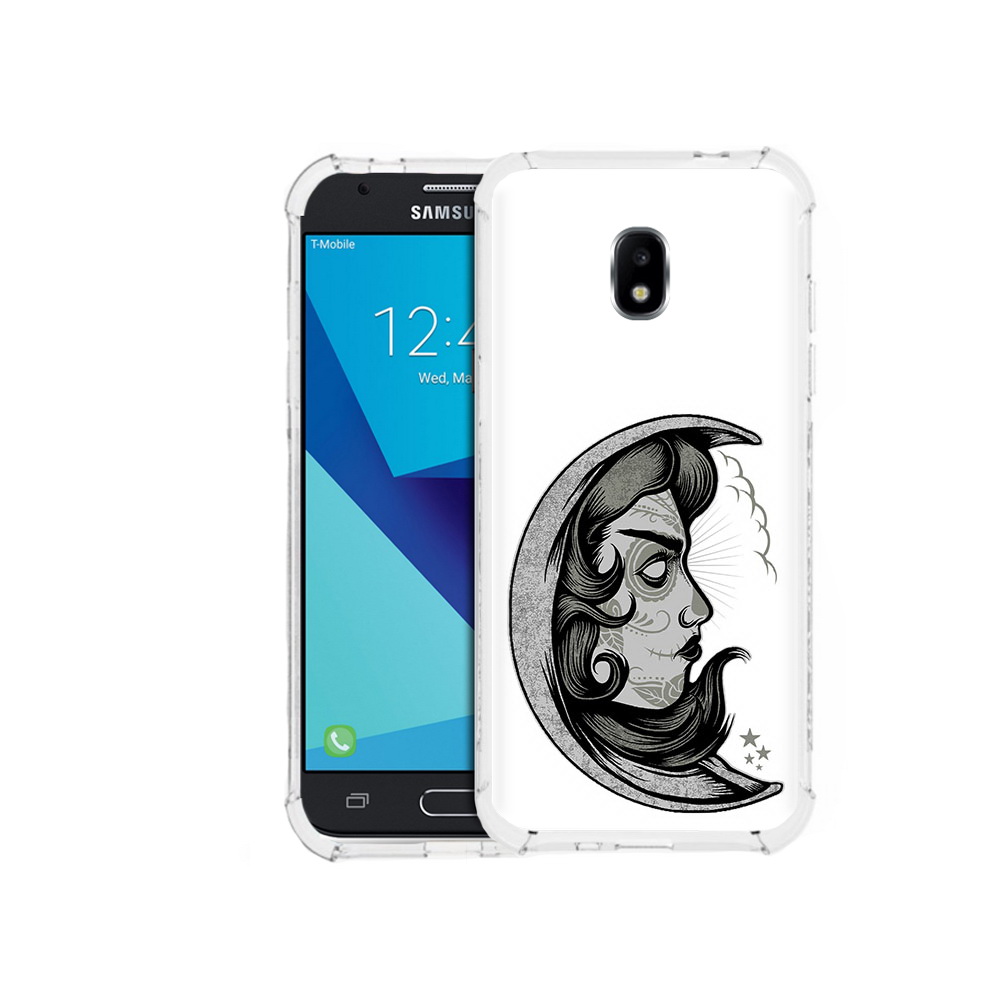 

Чехол MyPads Tocco для Samsung Galaxy J3 (2017) черно белая луна с лицом (PT74067.575.680), Прозрачный, Tocco