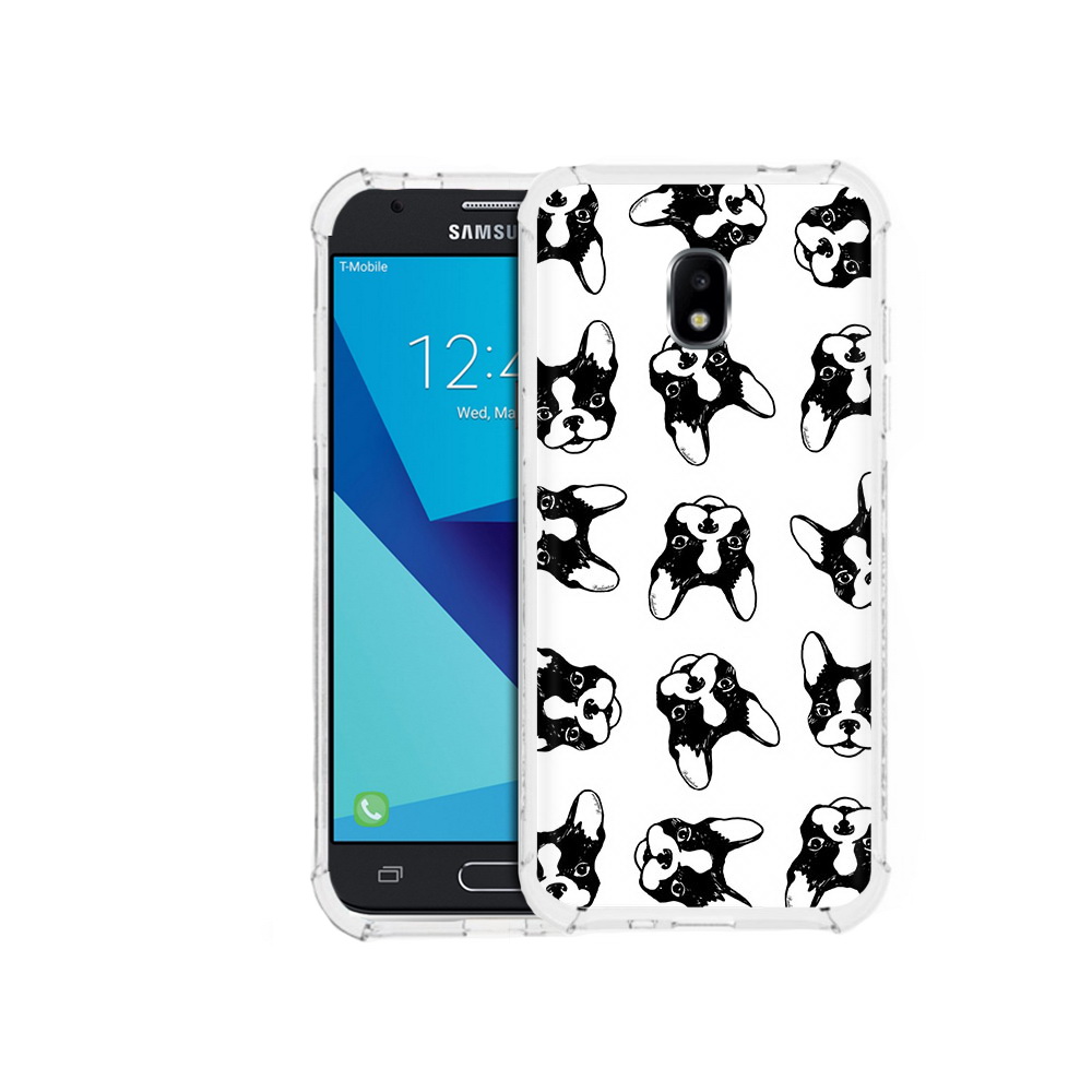 

Чехол MyPads Tocco для Samsung Galaxy J3 (2017) черно белые собачки (PT74067.575.683), Прозрачный, Tocco