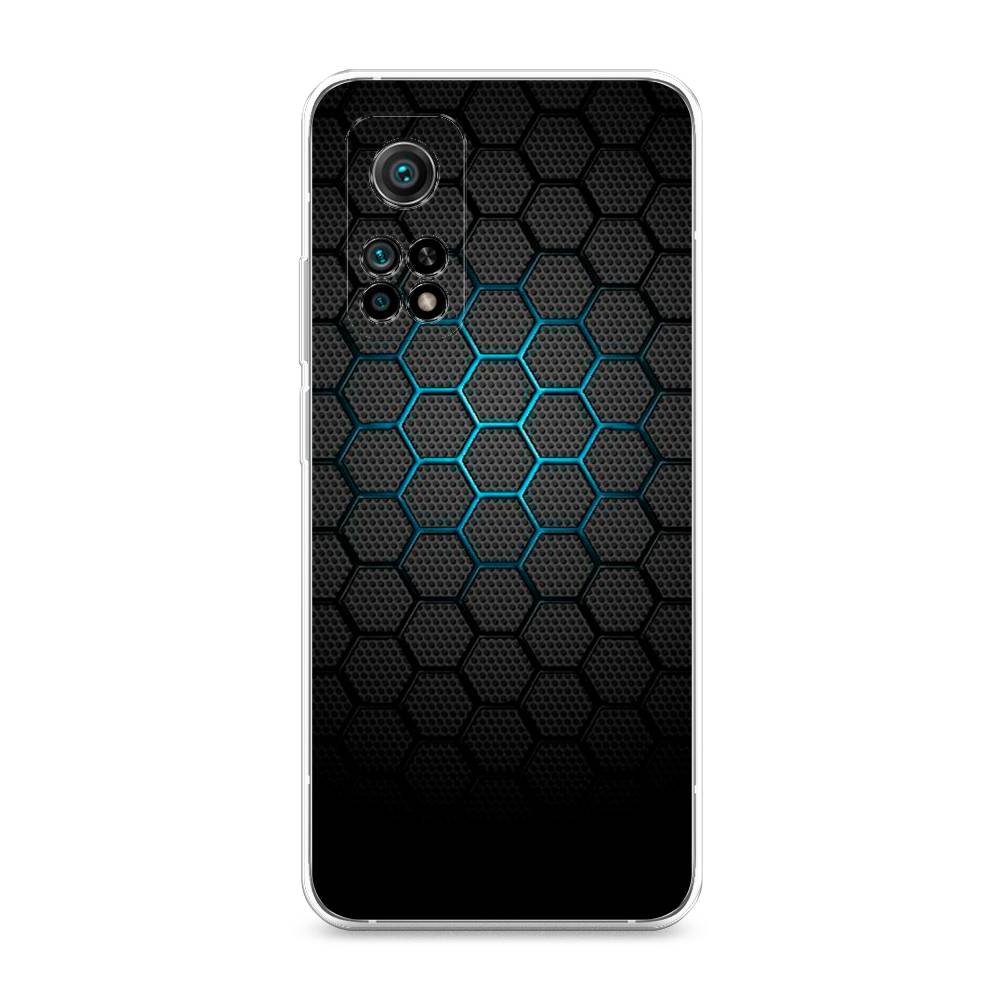 фото Силиконовый чехол "бирюзовые соты" на xiaomi mi 10t awog
