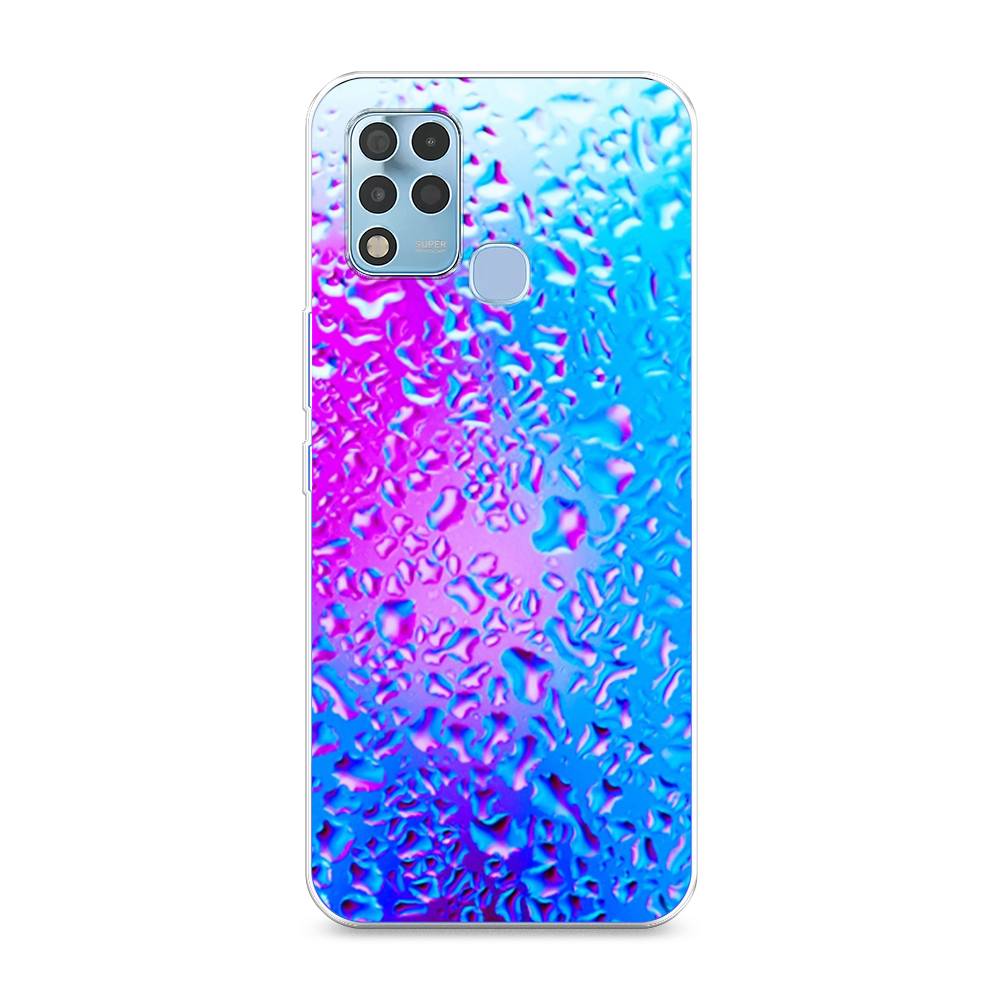 

Чехол для Infinix Hot 11 G37 "Капли на стекле", Голубой;розовый, 3102150-3