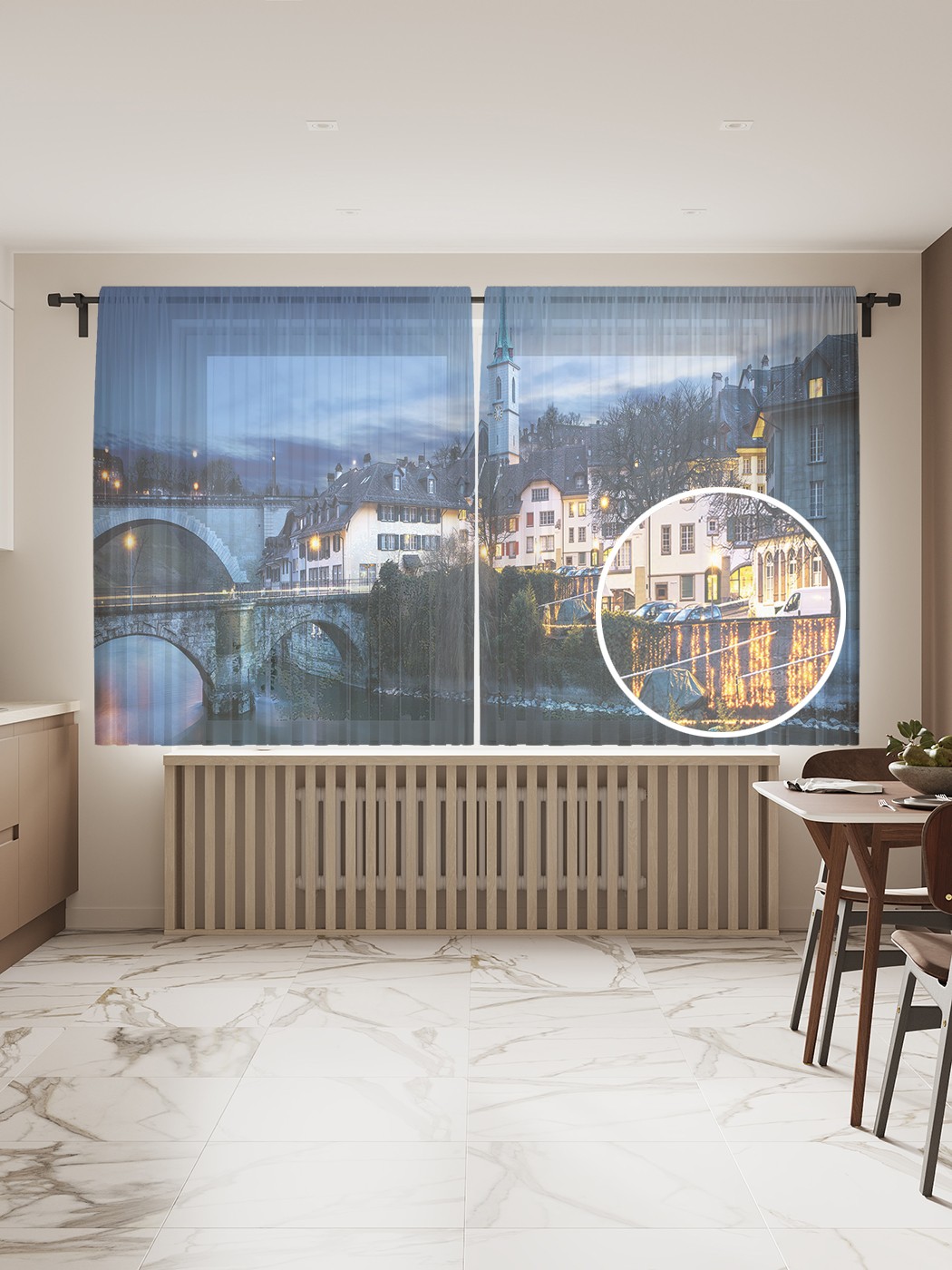 

Фототюль JoyArty "Северные края", 145x180 см (2 полотна со шторной лентой + 50 крючков), Северные края