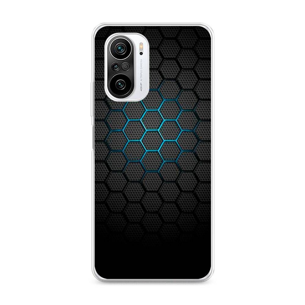 фото Силиконовый чехол "бирюзовые соты" на xiaomi redmi k40 awog