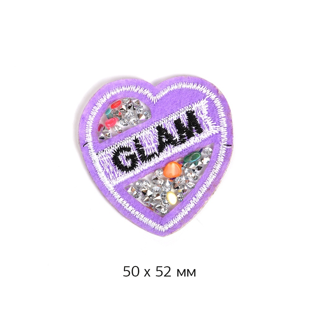 

TBY со стразами, Glam, 50х52 мм, 10 шт, Фиолетовый