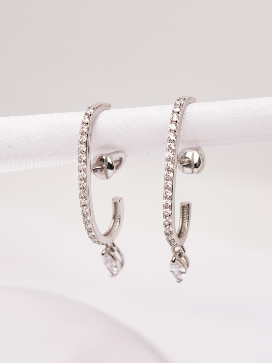 

Серьги из серебра Pepela Jewelry PJ2-201, фианит, PJ2-201