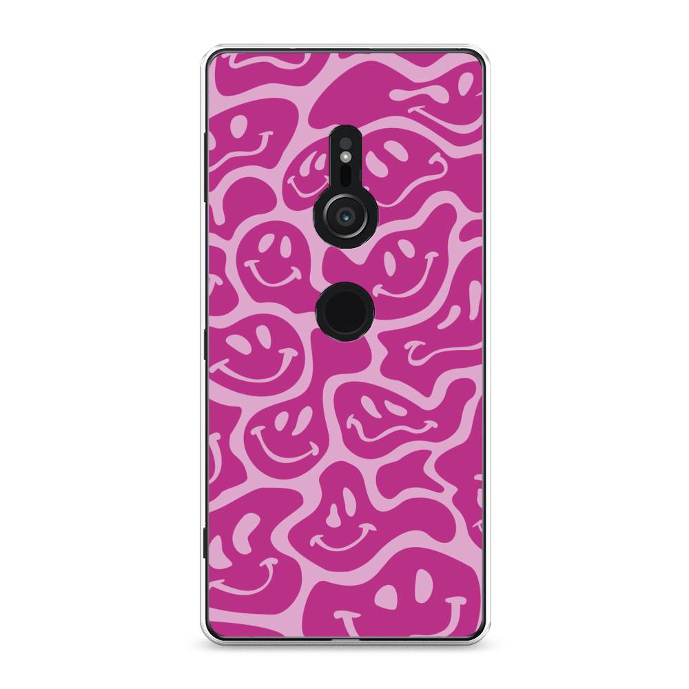 

Чехол для Sony Xperia XZ2 "Расплывчатые смайлики розовые", Фиолетовый, 52850-6