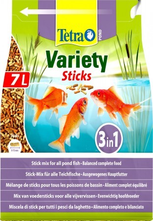 фото Корм для прудовых рыб tetra pond variety sticks, палочки, 7 л