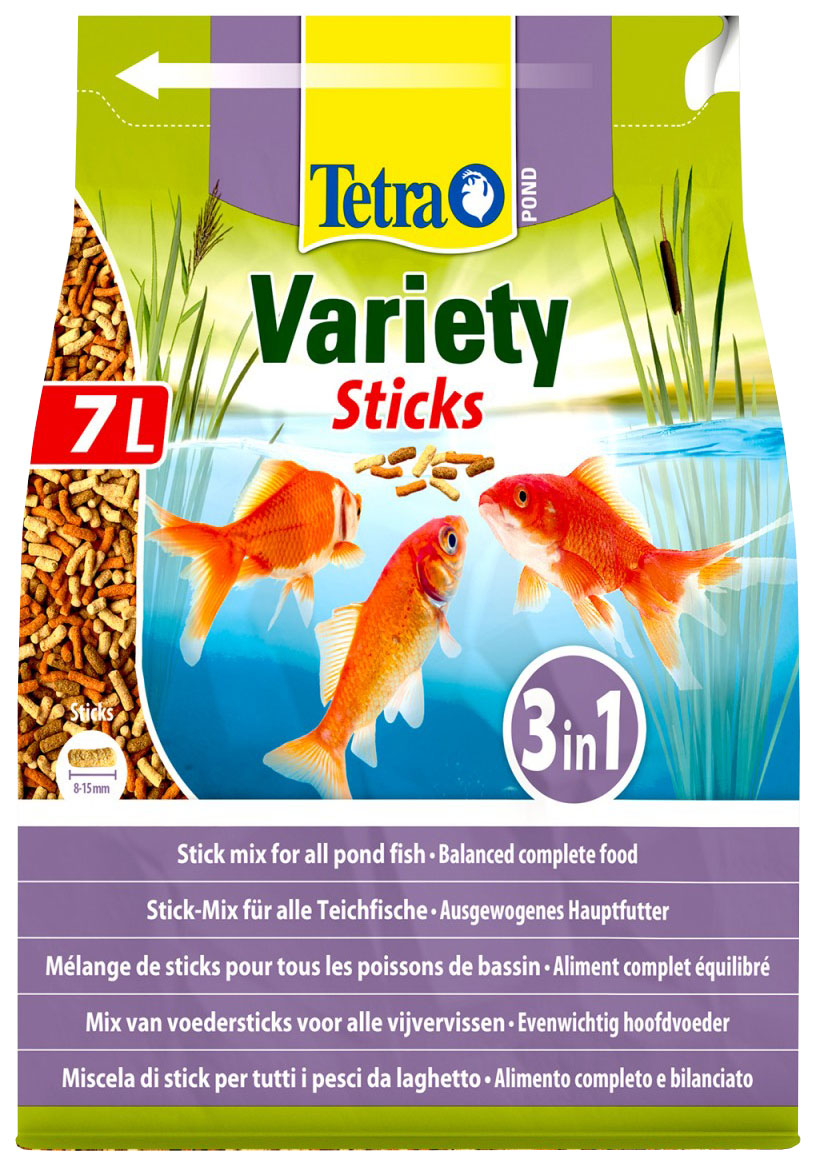 фото Корм для прудовых рыб tetra pond variety sticks, палочки, 7 л