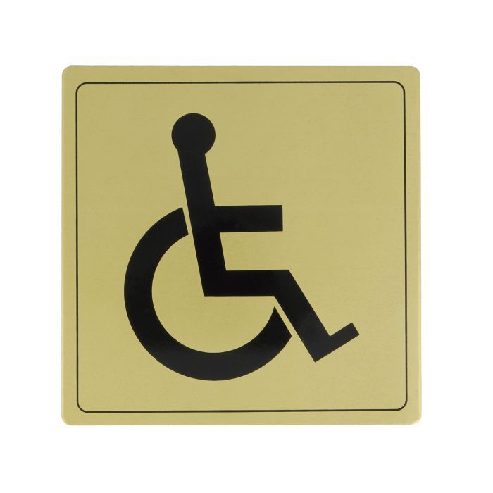 Информационная табличка Amig на дверь Для инвалидов из алюминия, позолоч., 100-140х140