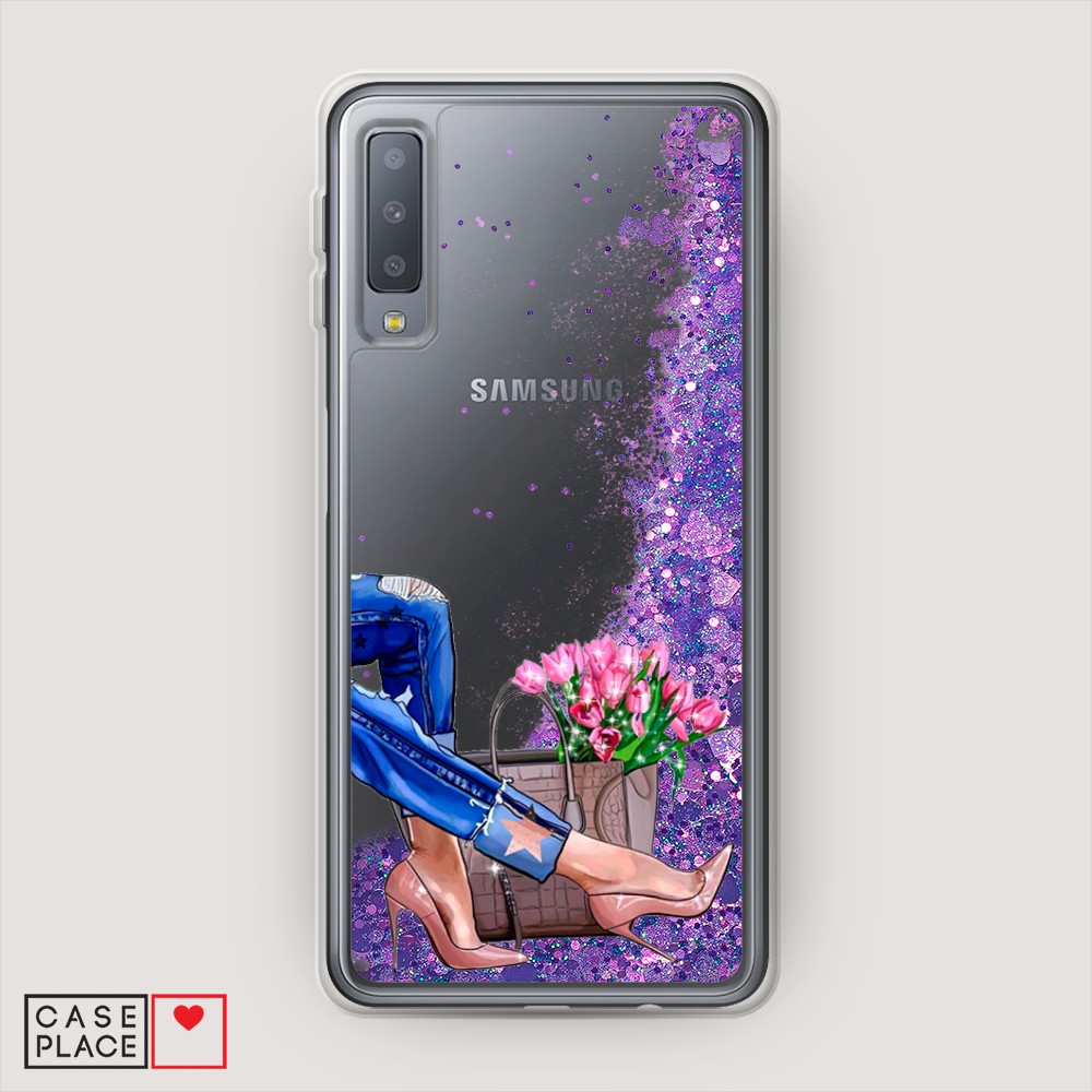 фото Жидкий чехол с блестками "звездный единорог" на samsung galaxy a71 awog