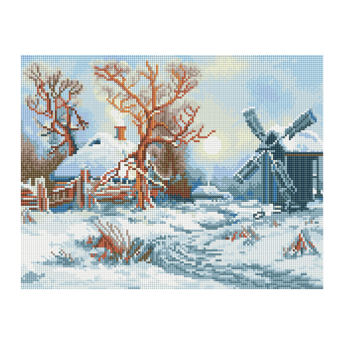

Алмазная мозаика ТРИ СОВЫ "Зима в деревне", 30*40см, холст, картонная коробка с пластико