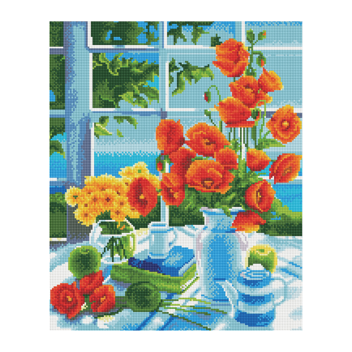 

Алмазная мозаика ТРИ СОВЫ "Натюрморт с маками", 40*50см, холст, картонная коробка с пла