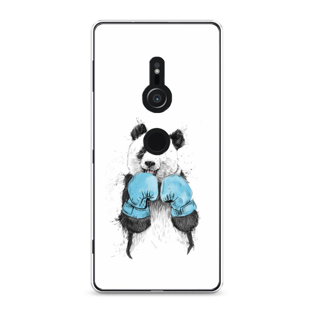 

Чехол для Sony Xperia XZ2 "Панда боксер", Голубой;белый;серый, 52850-1