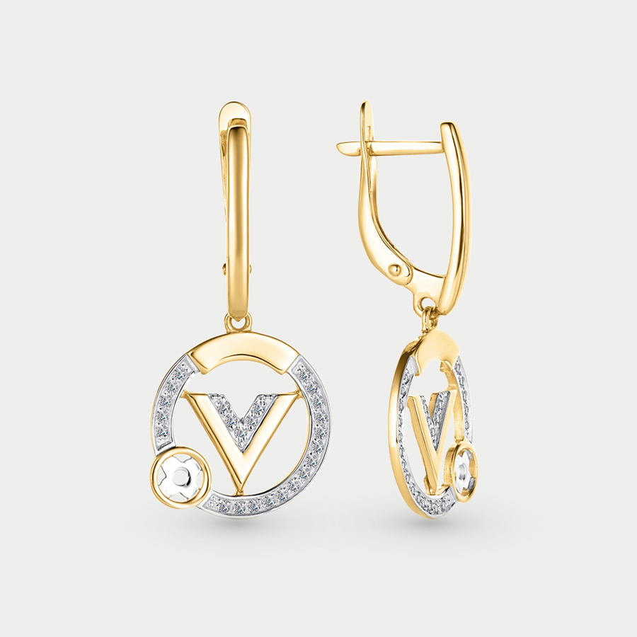 

Серьги из желтого золота Соул л2131903, фианит, л2131903