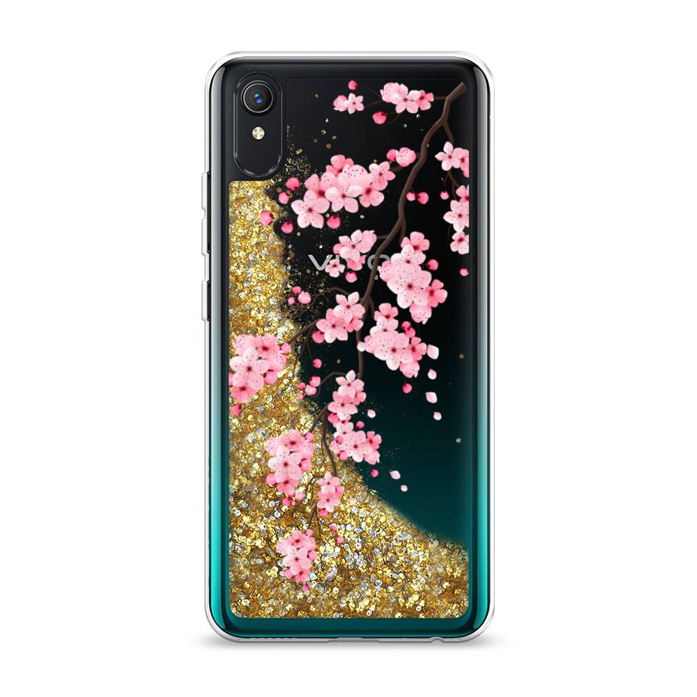 

Жидкий чехол с блестками "Розовая сакура" на Vivo Y1s, 263290-1