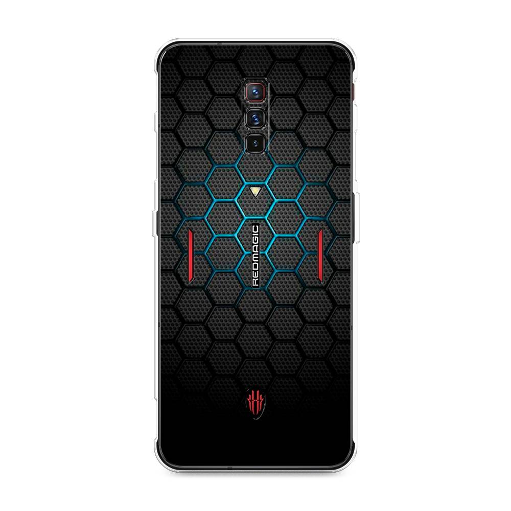 фото Силиконовый чехол "бирюзовые соты" на zte nubia red magic 6 awog