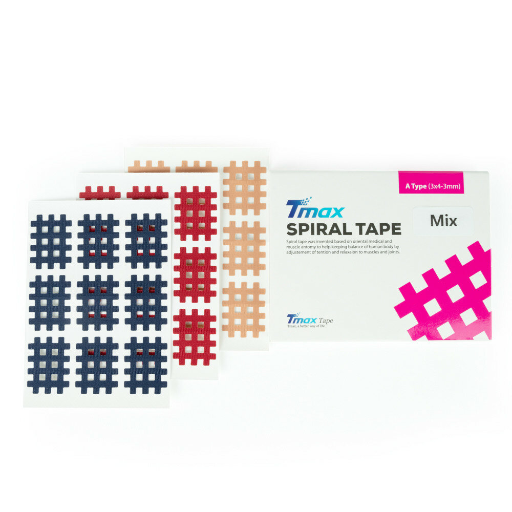 Кросс-тейп Tmax Spiral Tape Type Mix A (20 листов),423731, синий, красный, телесный