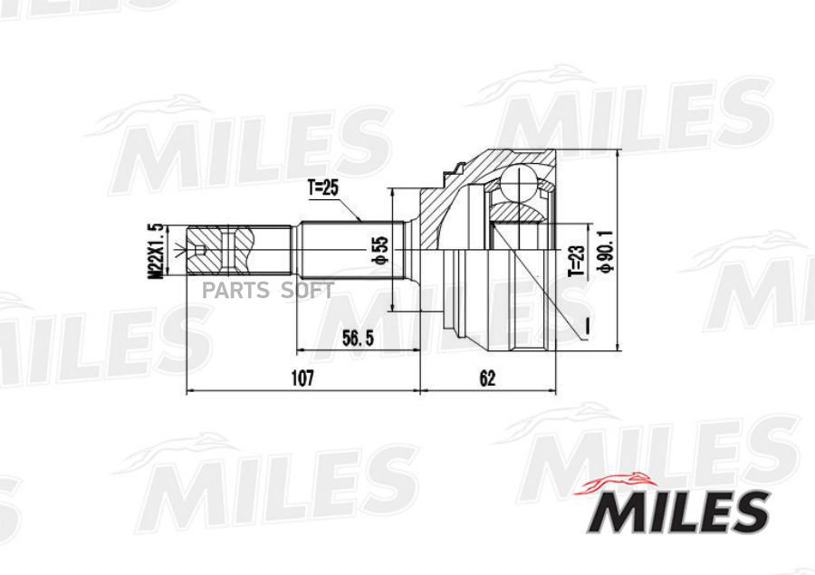 

Шрус Наружный Nissan Sunny 1.6 90-95 (Gkn 302789) Ga20334 Miles арт. GA20334