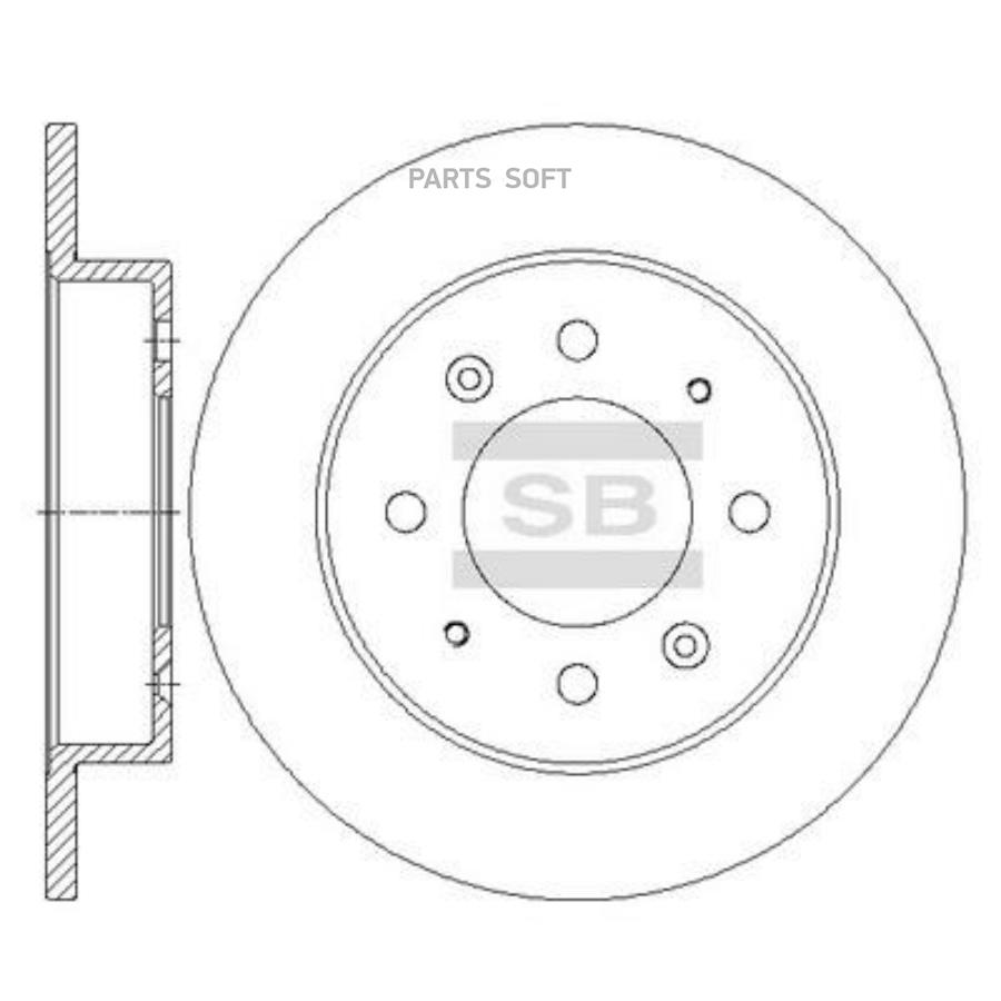 Sd2041_диск Тормозной Задний Kia Cerato 1.6/2.0 04> Sangsin brake арт. SD2041